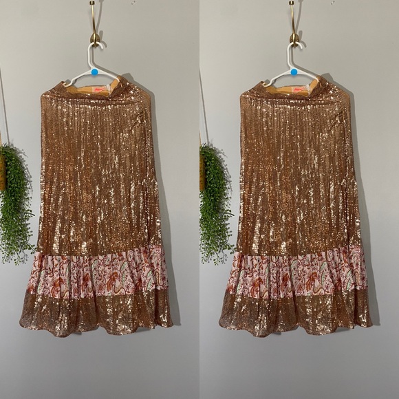 New Free People Let's Dance Sequin Maxi Skirt - Picture 3 of 7